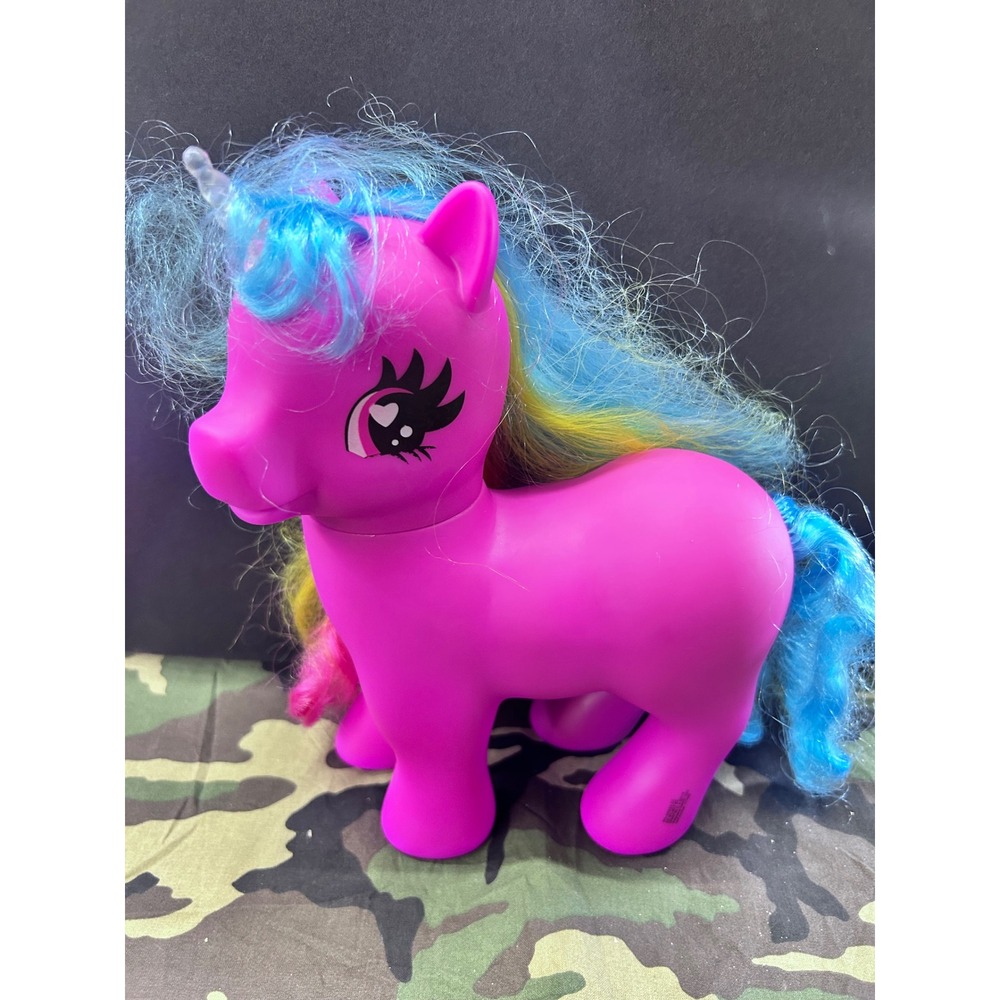 Walgreens Pink Unicorn Pony Figure Rainbow Mane Tail Large Vinyl Toy 171582
